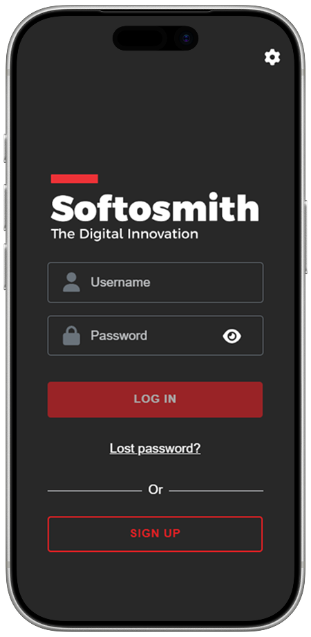 Branded Moodle Mobile App — Dark Theme Login Screen